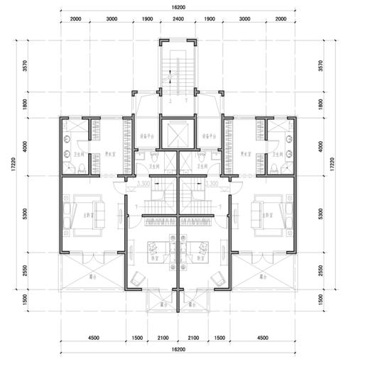 [四川]四层联排及叠拼式别墅建筑户型图