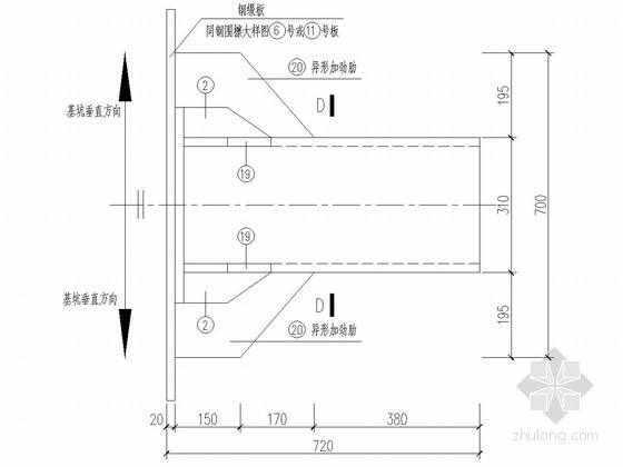 活络头与钢缀板连接图 